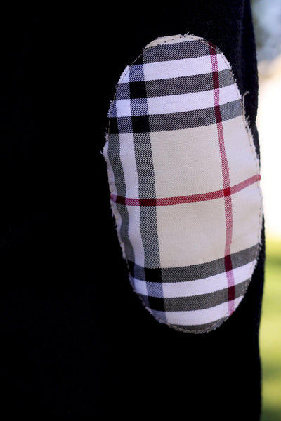 black plaid patched top