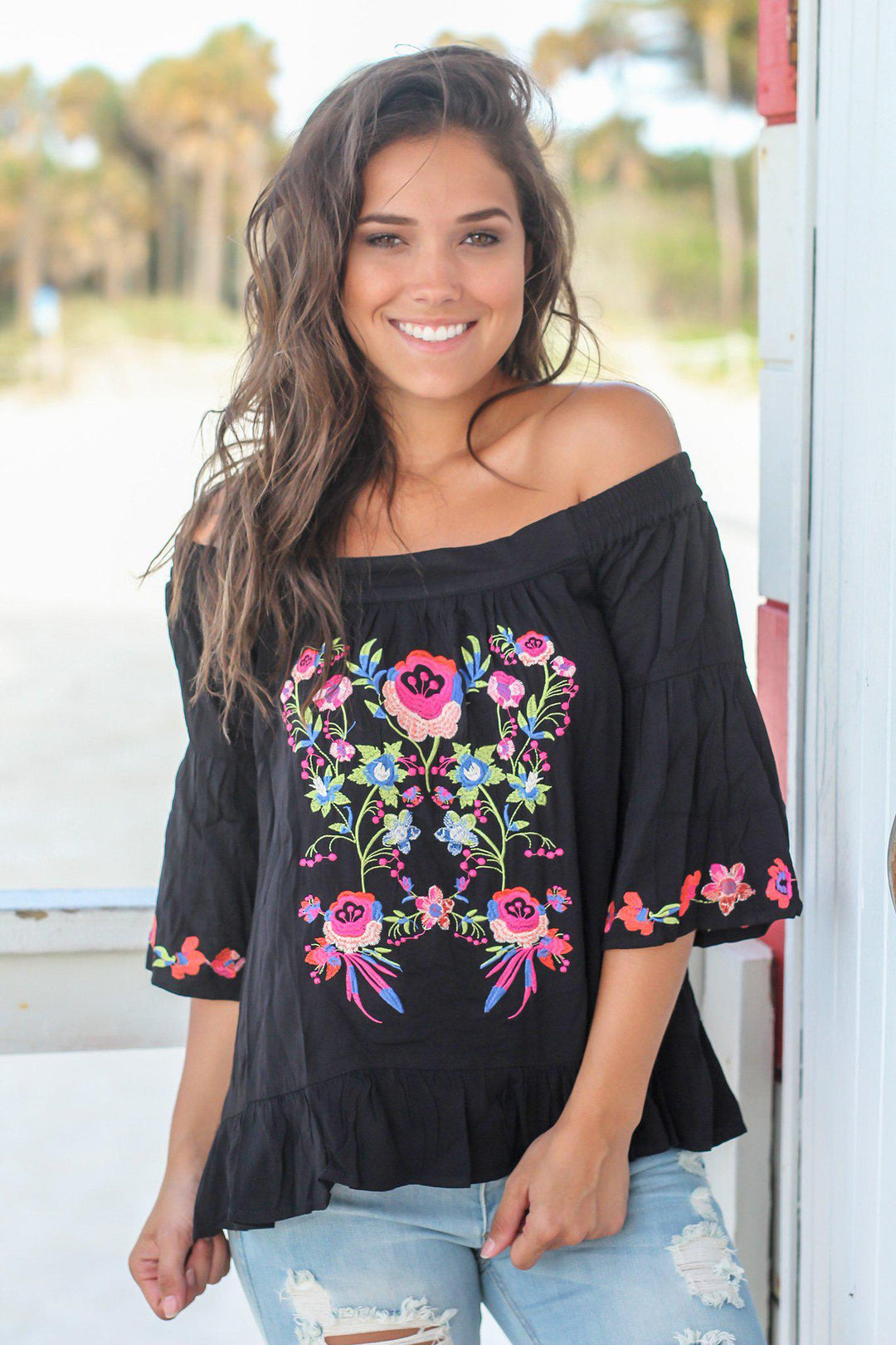 cute embroidered tops