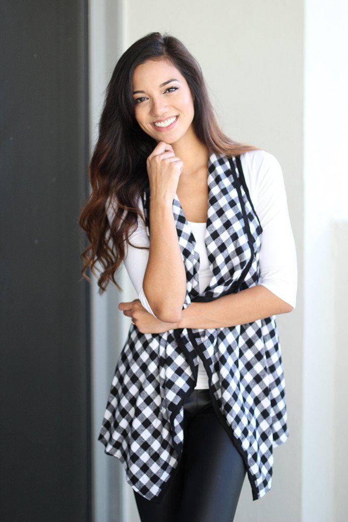 Black and White Checkered Vest