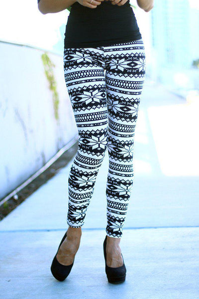 Black And White Printed Leggings