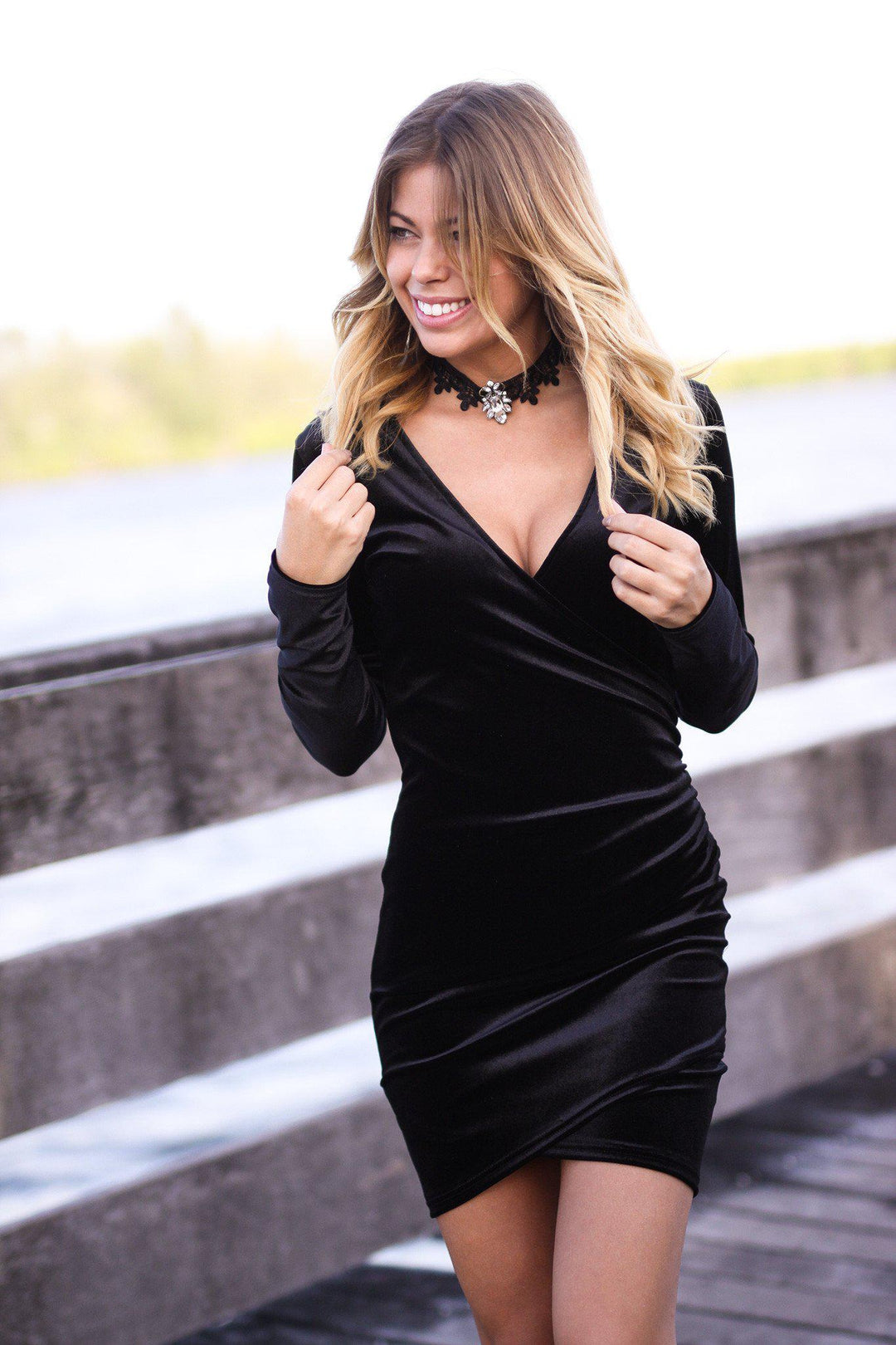 Black Velvet Wrap Dress | Little Black Dress | Short Dresses Saved by the Dress Black Velvet Wrap Dress | Little Black Dress | Short Dresses Saved by the Dress