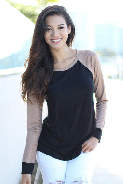 Black and Gold Baseball Tee