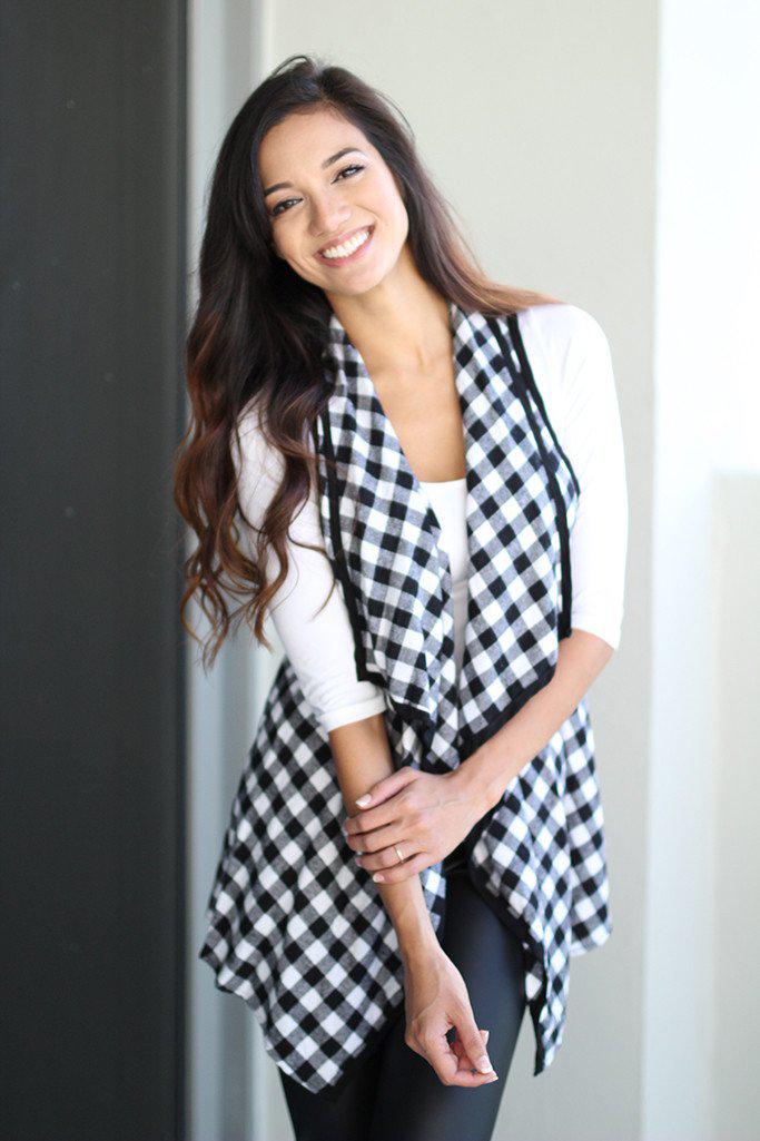 Black and White Checkered Vest