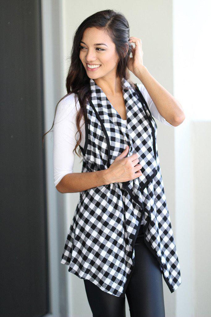 Black and White Checkered Vest