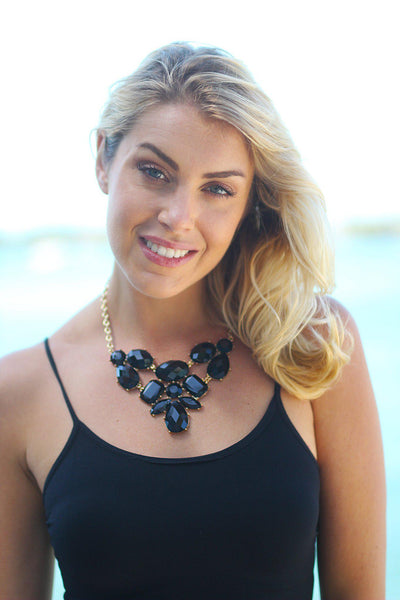 Black and Gold Bib Necklace