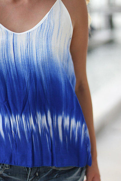 Blue Tie Dye Tank Top