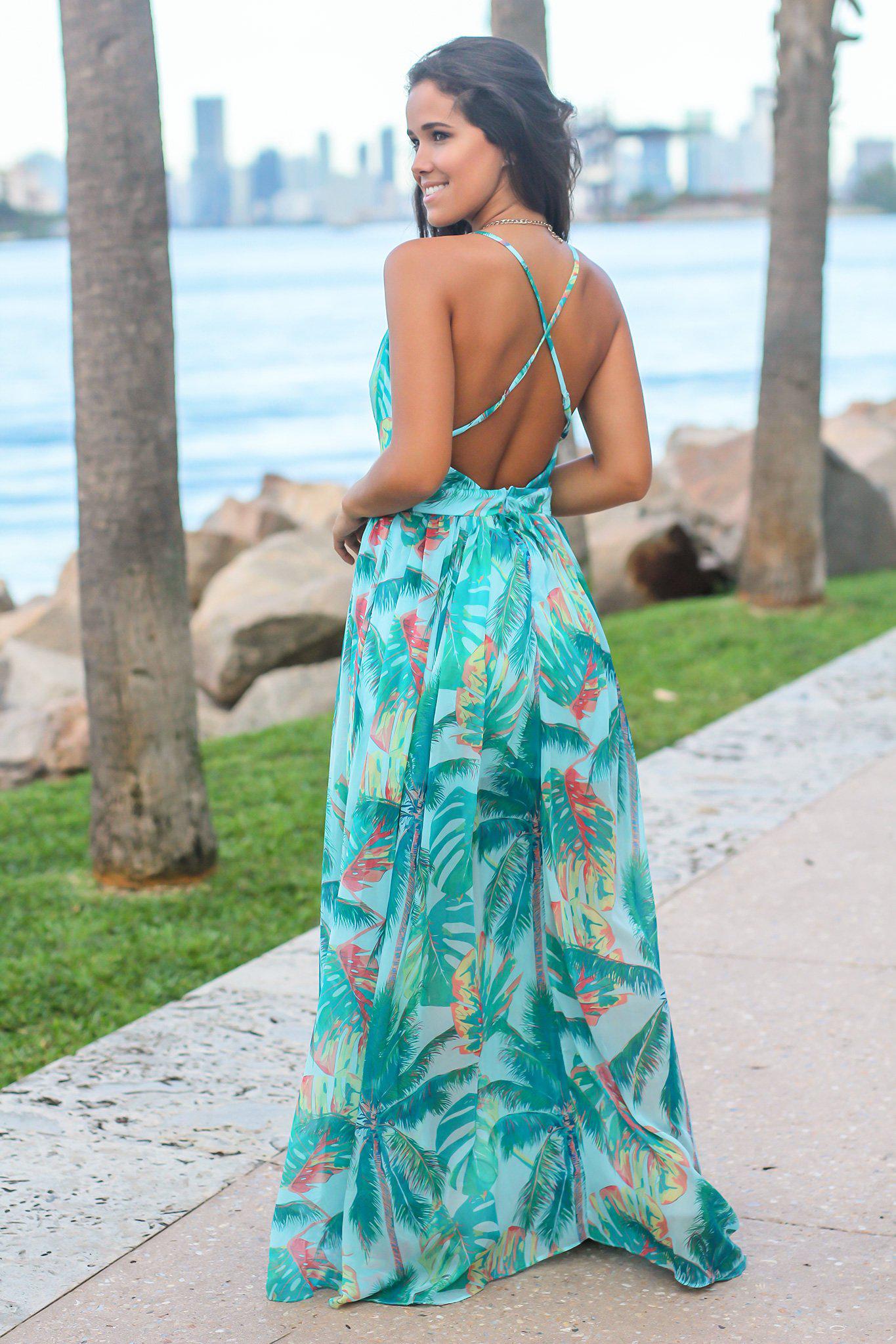 Miami Florida Ropa Mujer Turquoise Tropical Print Maxi Dress Maxi Dresses Saved By The Dress Miami Florida Ropa Mujer Turquoise Tropical Print Maxi Dress Maxi Dresses Saved By The Dress