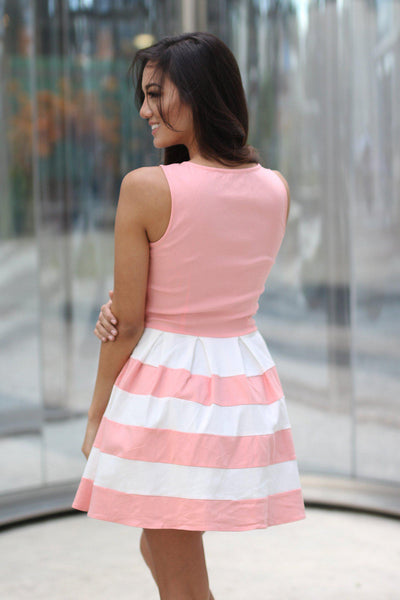 Blush Color Block Short Dress