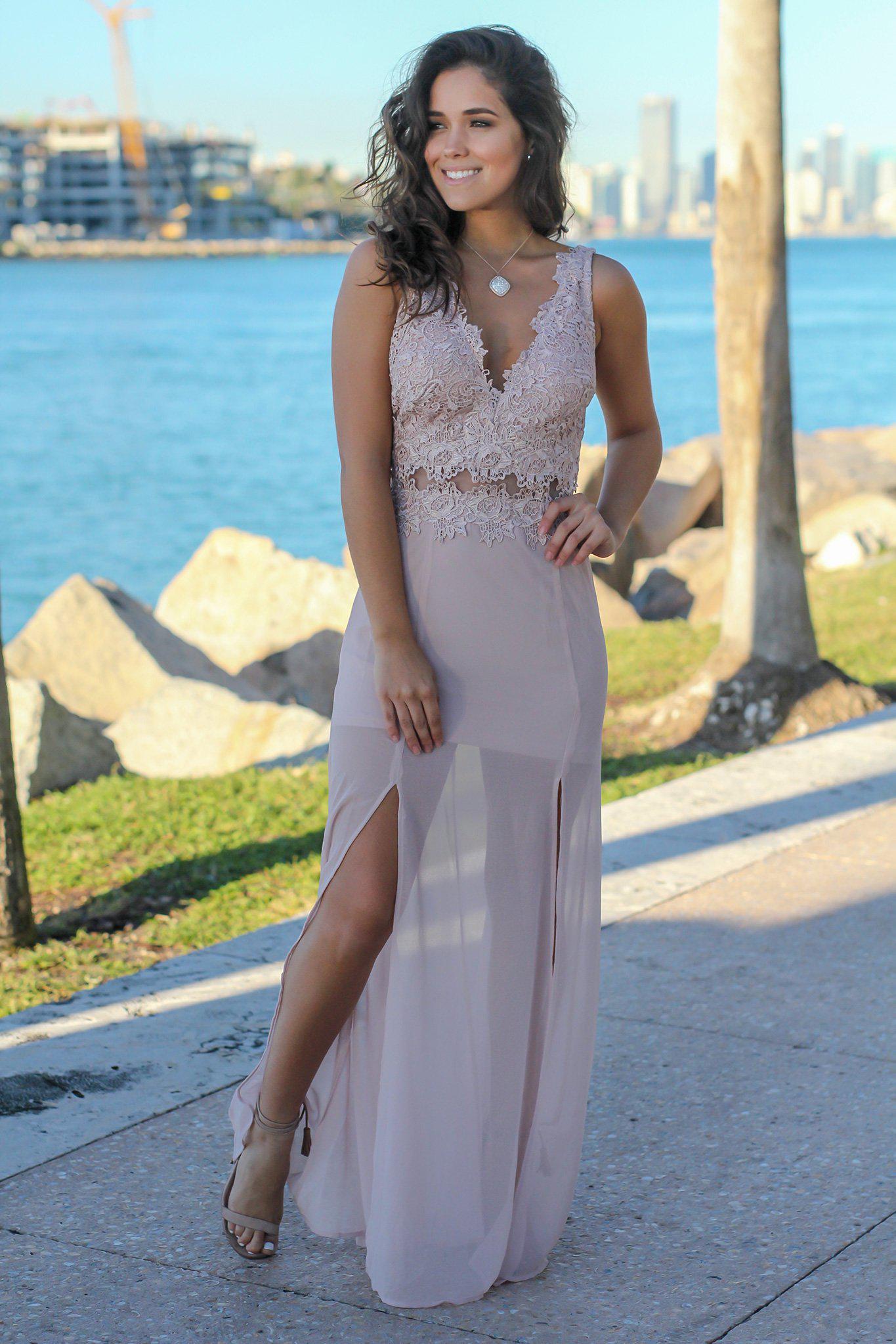 Dusty Blush V-Neck Maxi Dress with Crochet Top | Maxi Dresses – Saved ... Dusty Blush V-Neck Maxi Dress with Crochet Top | Maxi Dresses – Saved ...