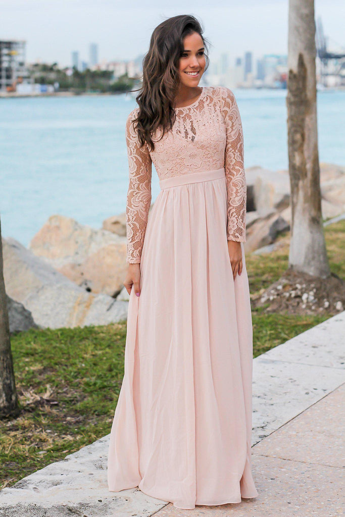 blush dresses for wedding guest Zapakasa Women Sparkly Pink Sheath Long Mother of the Bride Dress with Cape Sheath Round Neck Dress with Beading Beach / Destination Wedding Guest Long Pink Blush