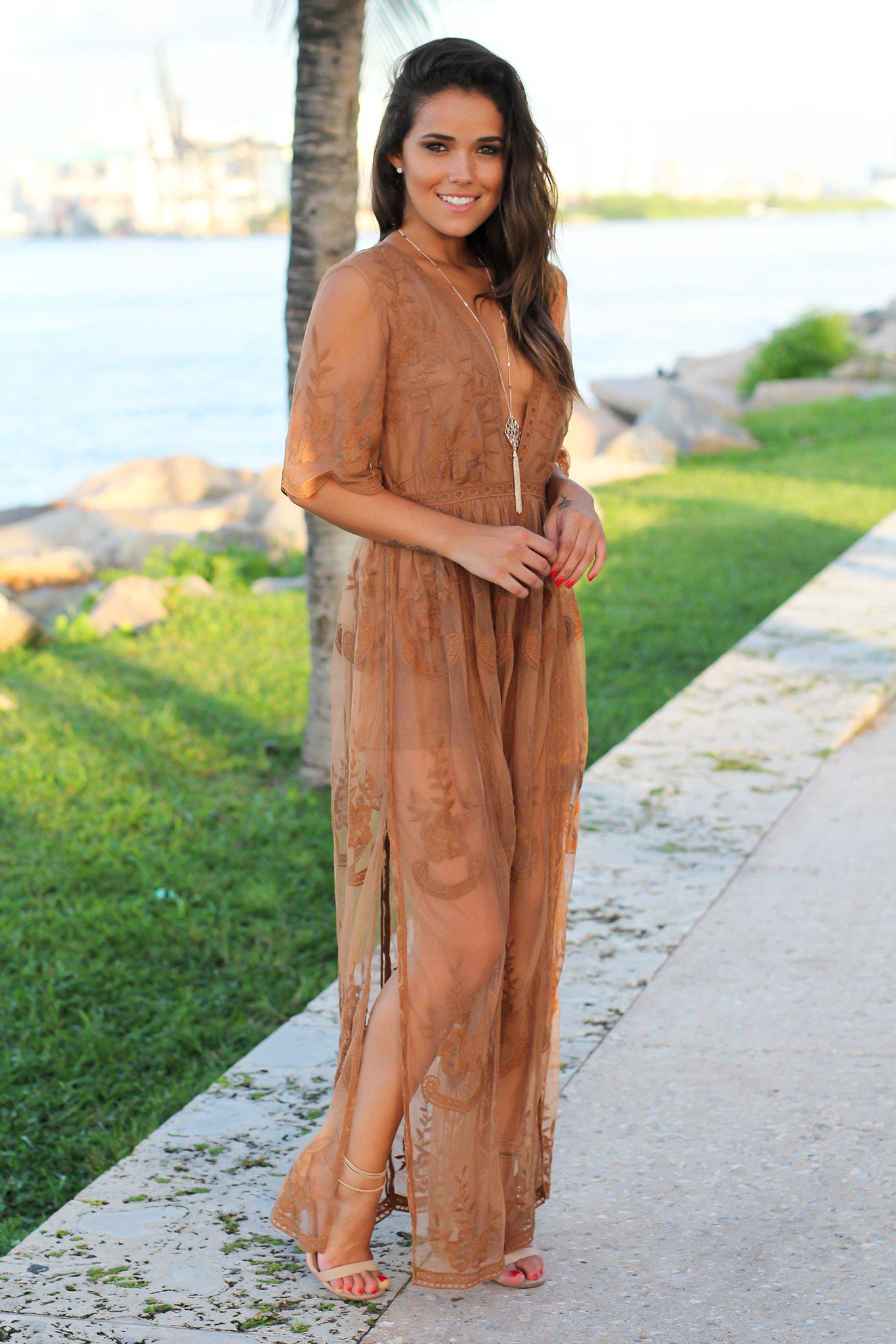 maxi lace romper dress FLORAL STATEMENT LACE ROMPER MAXI S