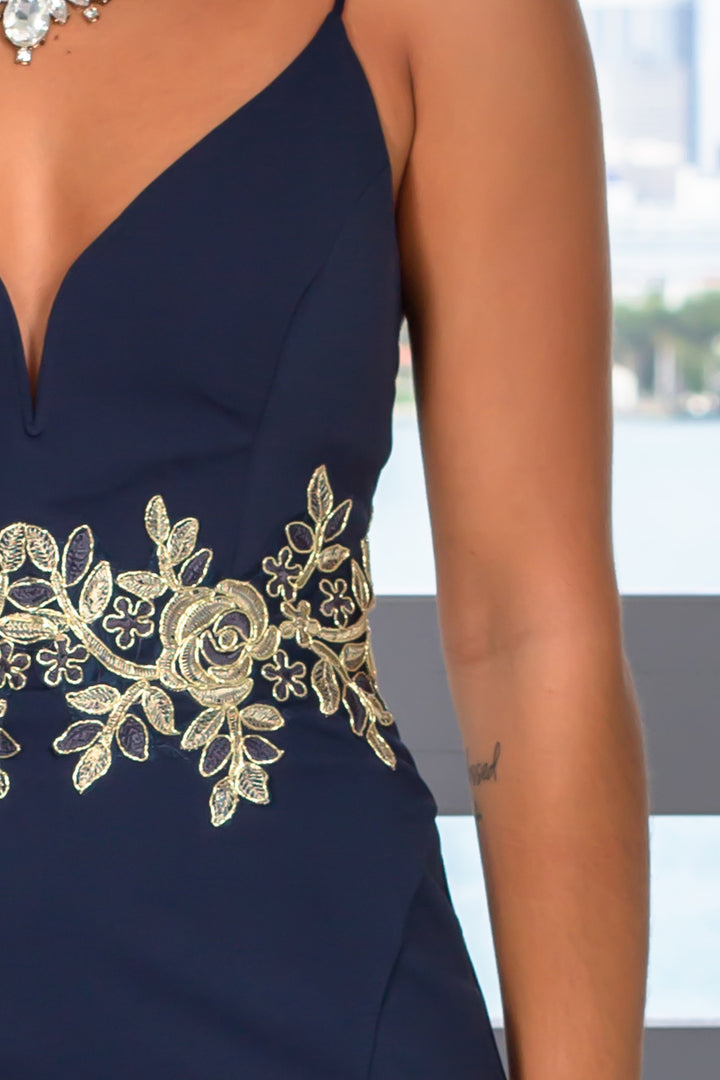 Dark Teal Maxi Dress with Gold Detail | Beautiful Dresses Saved by the Dress Dark Teal Maxi Dress with Gold Detail | Beautiful Dresses Saved by the Dress