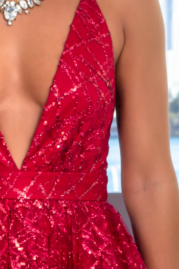 Red Sequin Party Dress