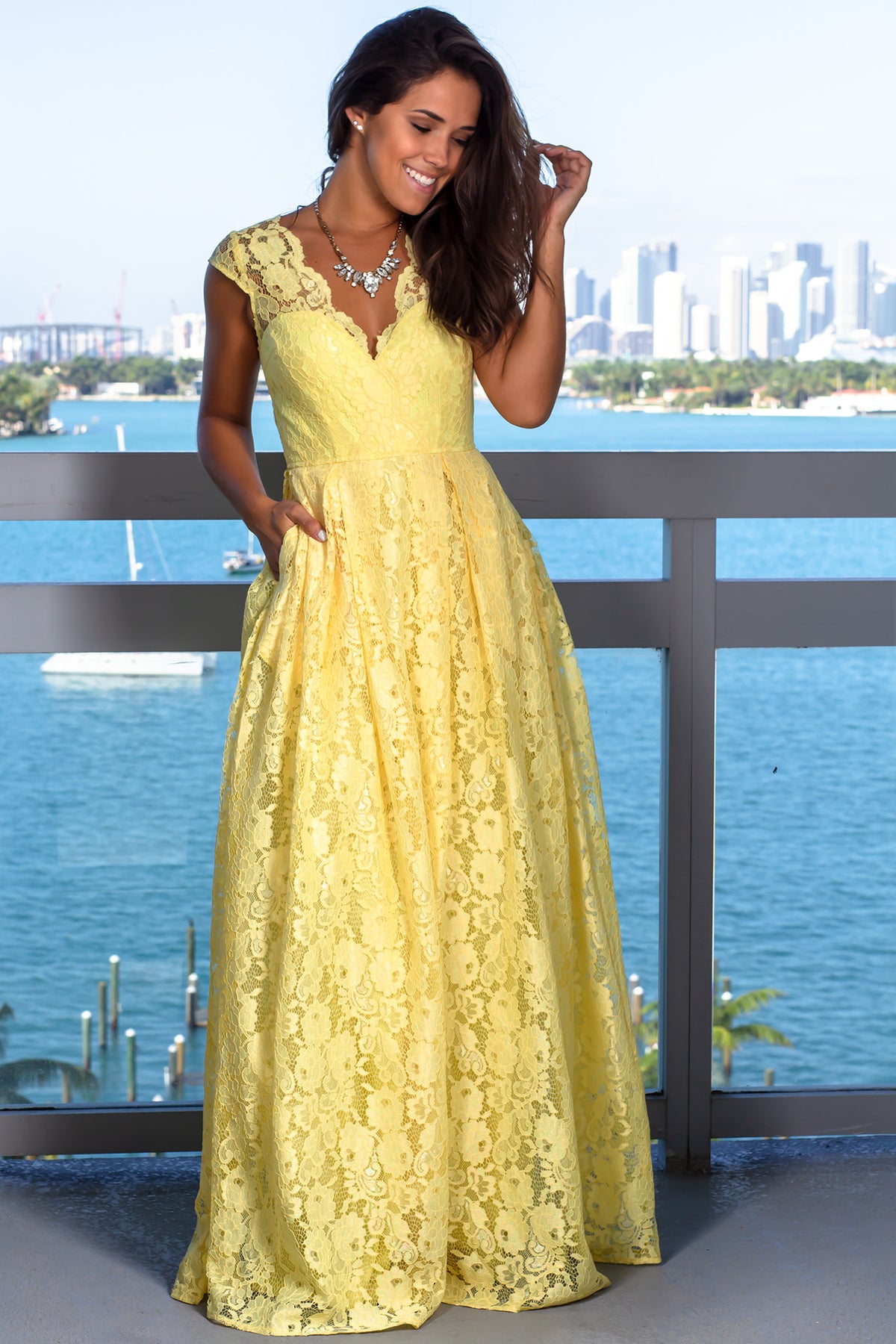 Yellow Lace Maxi Dress | Maxi Dresses – Saved by the Dress