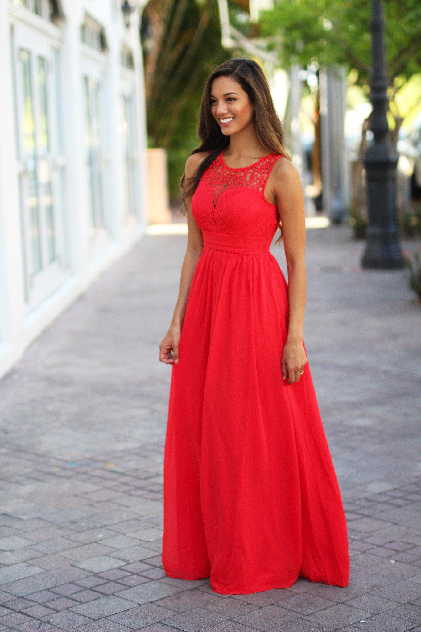 Coral Crochet Dress