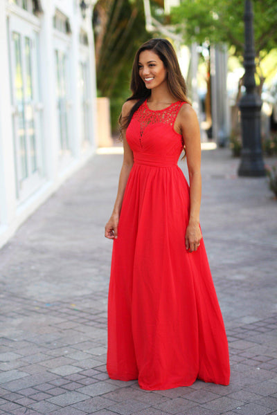 Coral Crochet Dress