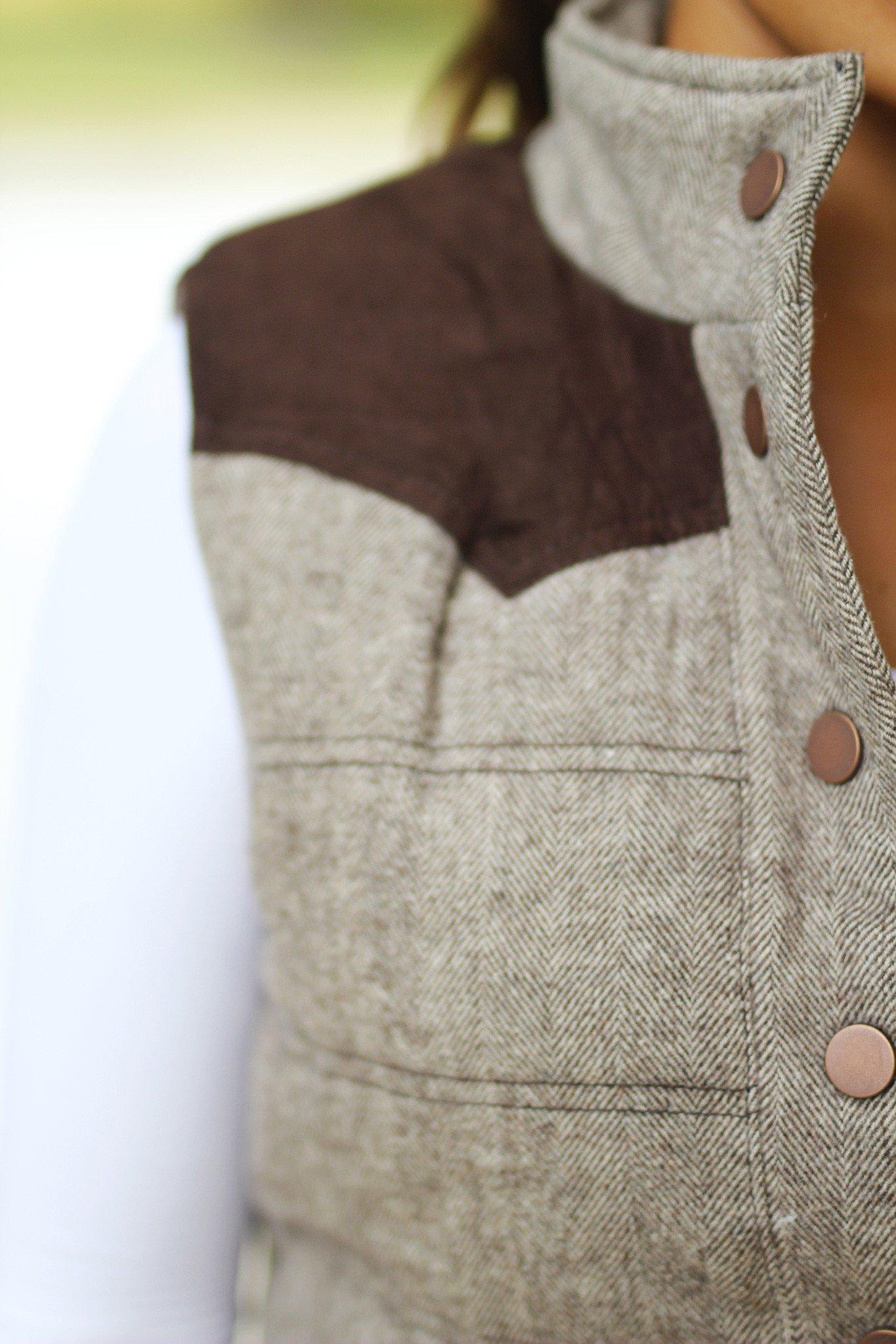 Brown Button Vest