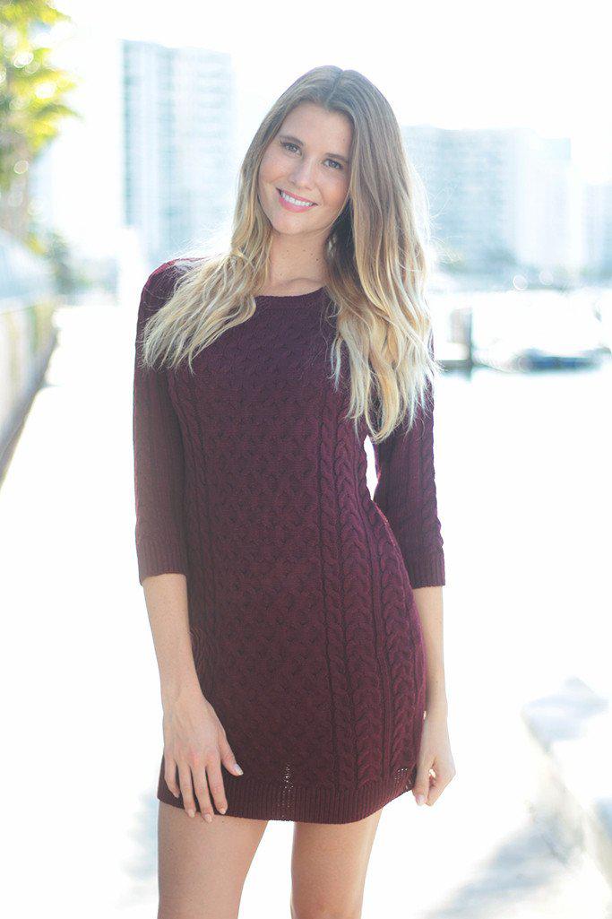 Burgundy Sweater Dress