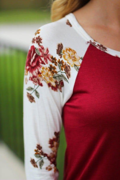 floral long sleeve top