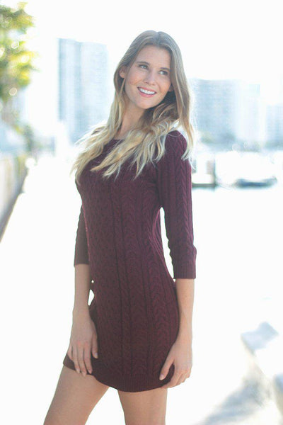 Burgundy Sweater Dress