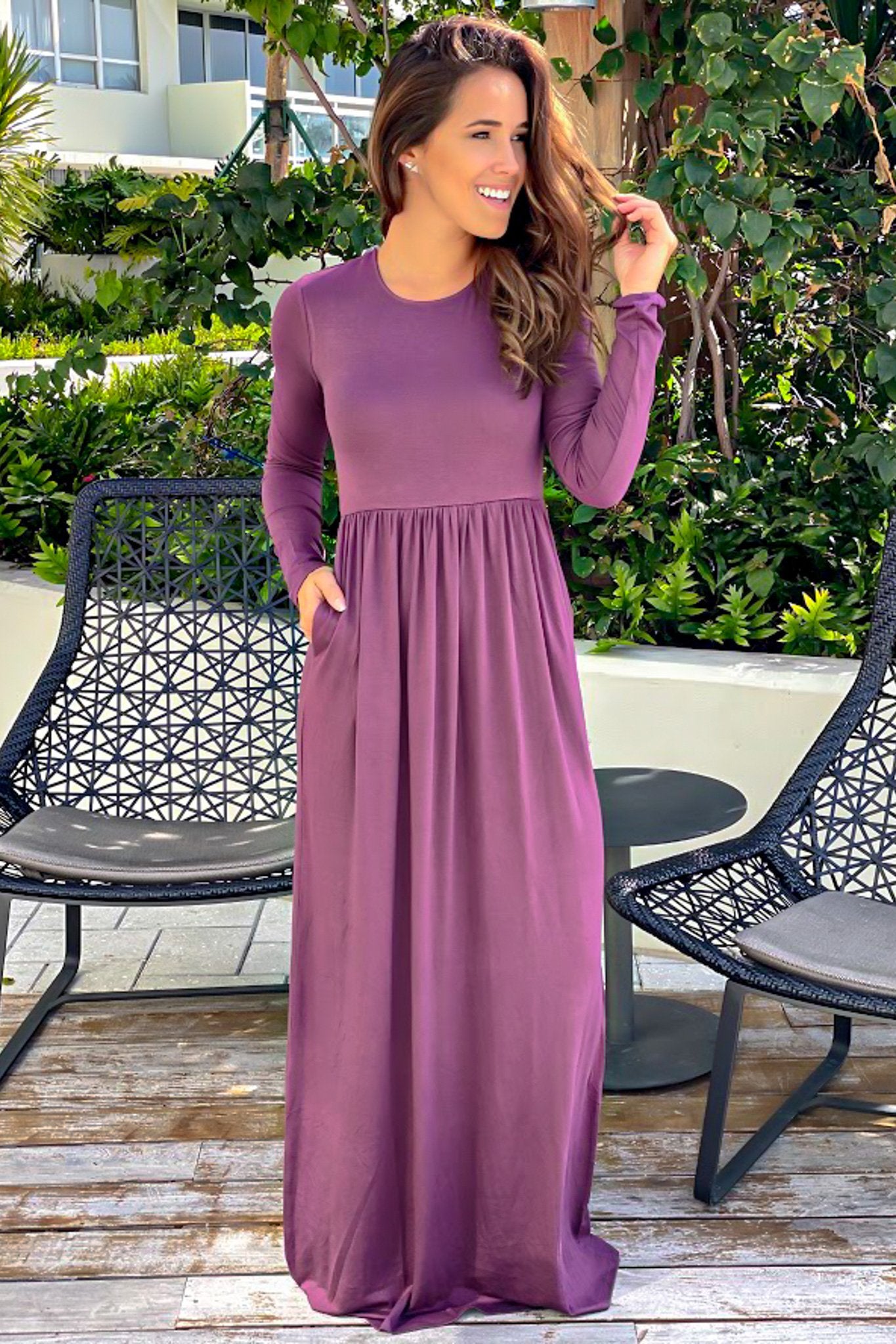 Eggplant Long Sleeve Maxi Dress | Maxi Dresses Saved by the Dress Eggplant Long Sleeve Maxi Dress | Maxi Dresses Saved by the Dress