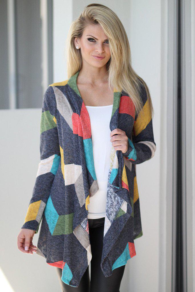 Charcoal Multi Color Cardigan | Charcoal Cardigan – Saved by the Dress
