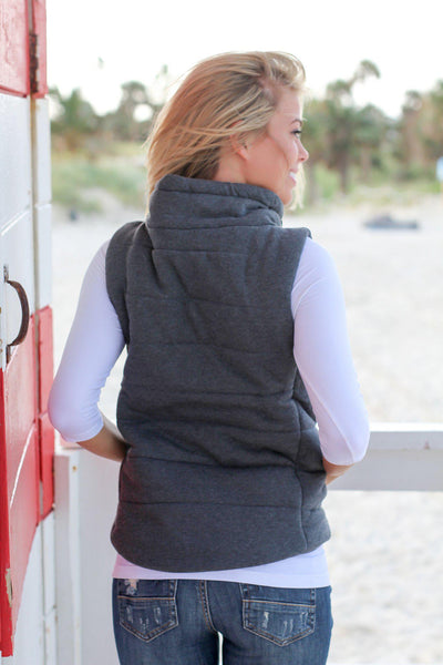 Charcoal Quilted Vest
