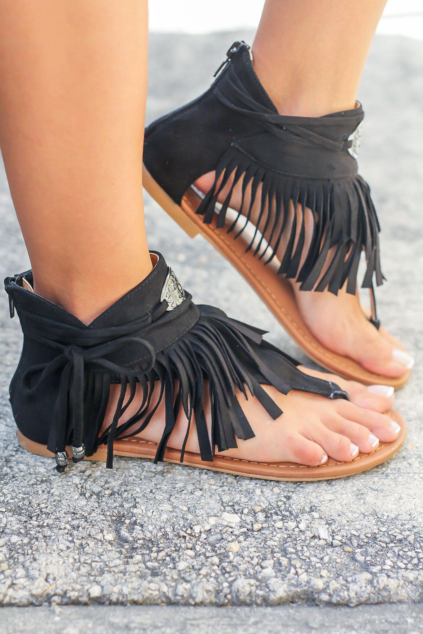 Chia Black Sandals