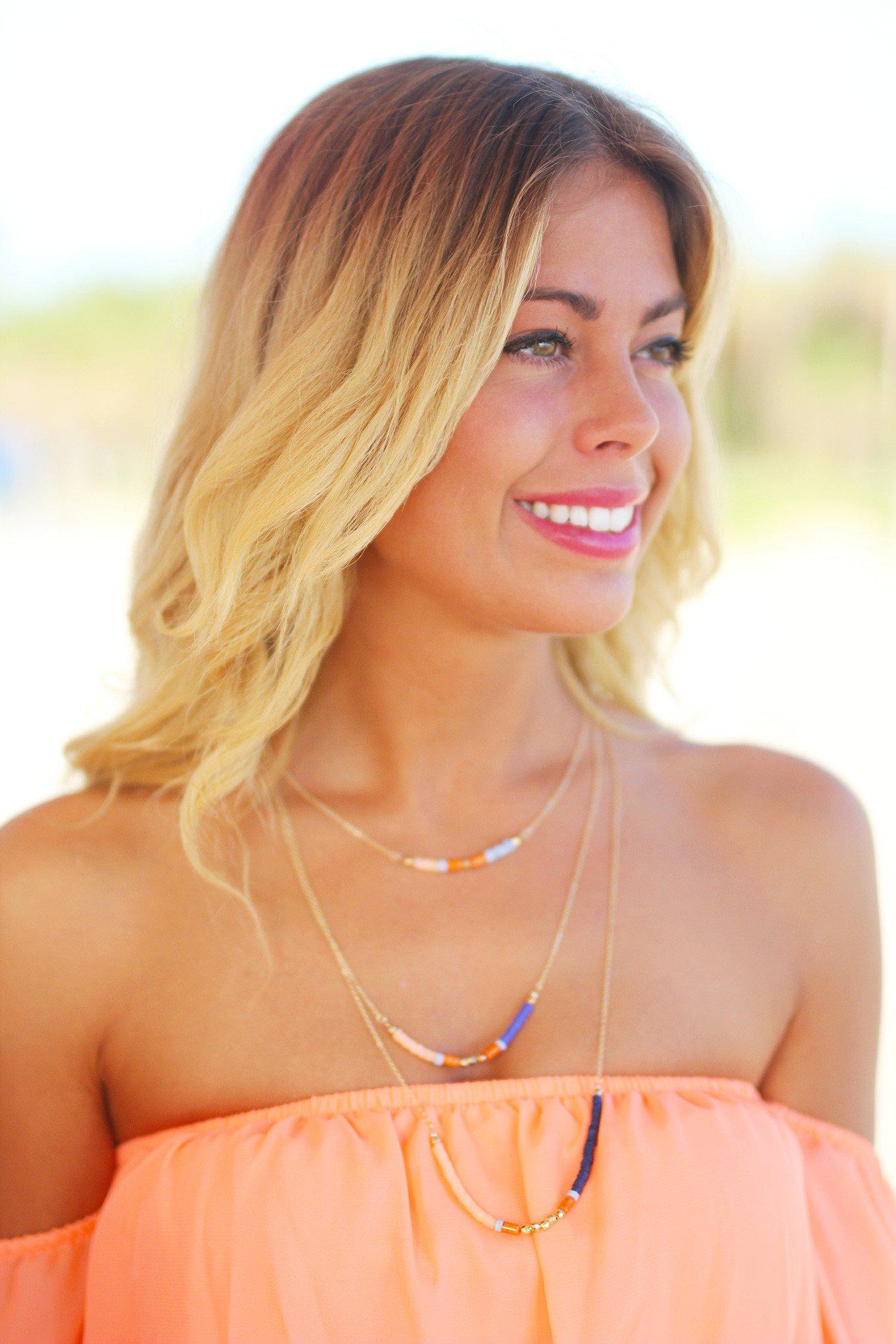 Coral Layered Necklace