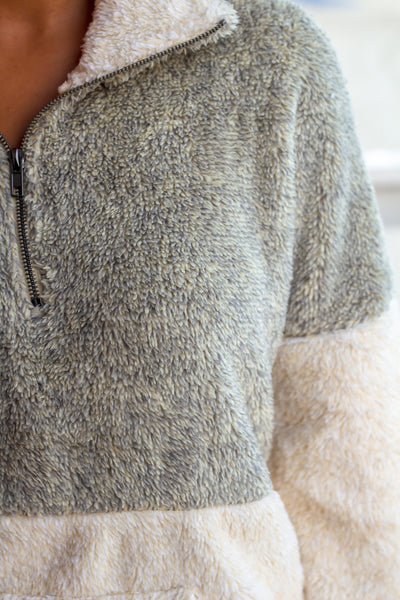 Cream Fuzzy Pullover Sweater