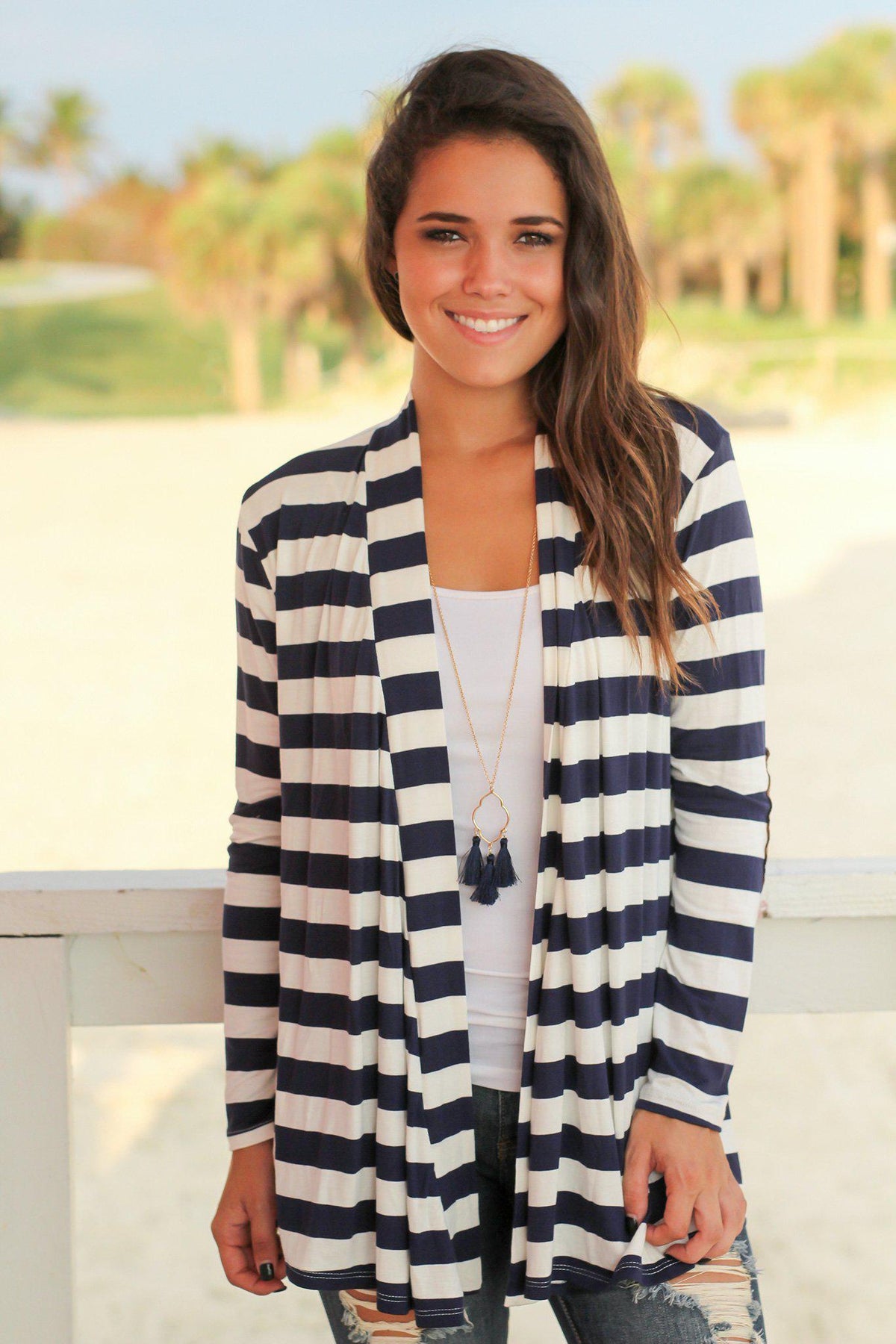 Navy and White Striped Cardigan | Cardigan – Saved by the Dress