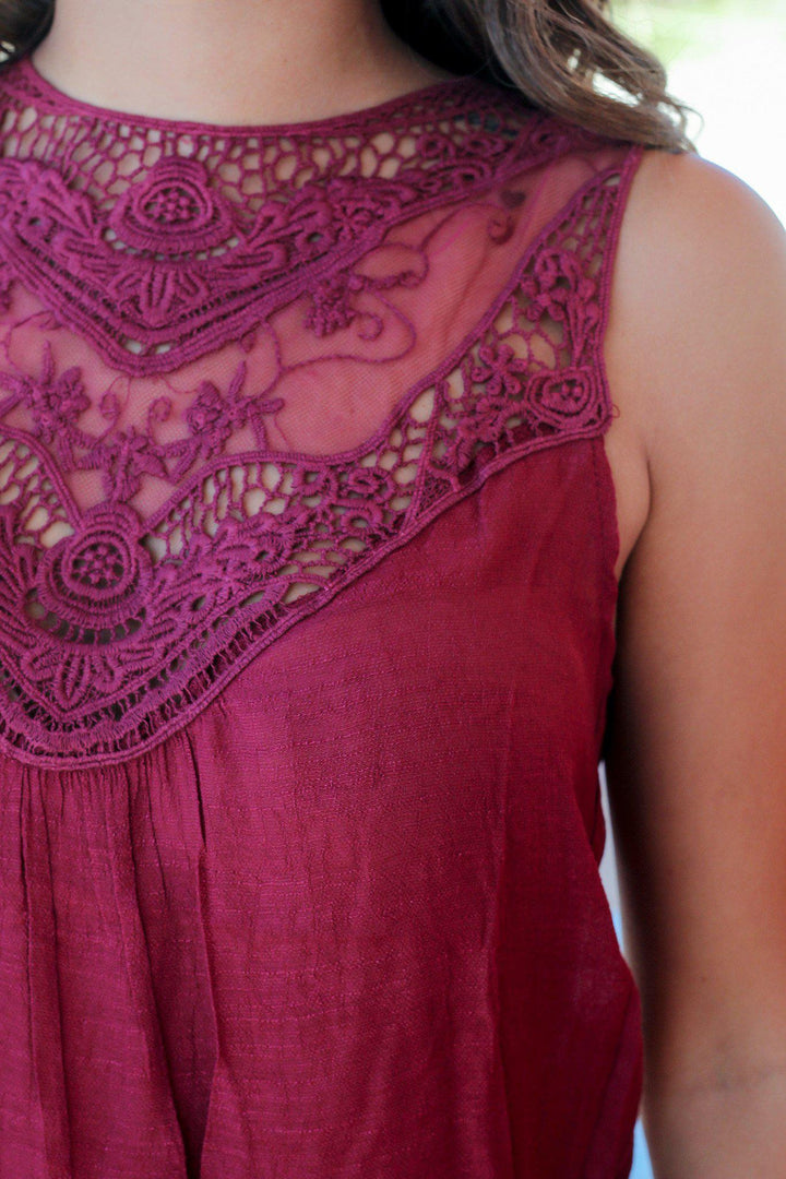 Burgundy Lace Top | Cute Tops  Saved by the Dress