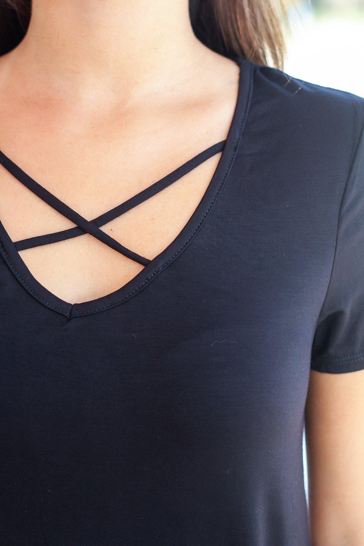 Black Criss Cross Top main image 1