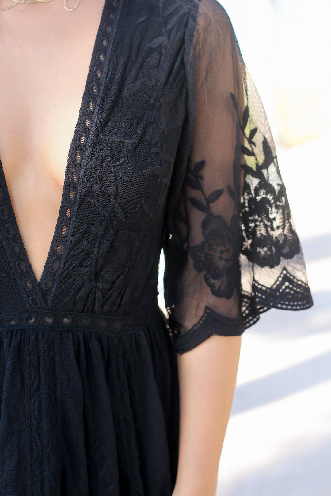 fitted lace wedding dress Black Lace Maxi Romper