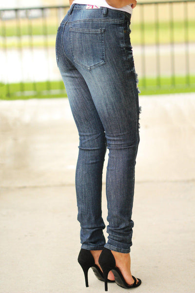 dark blue jeans