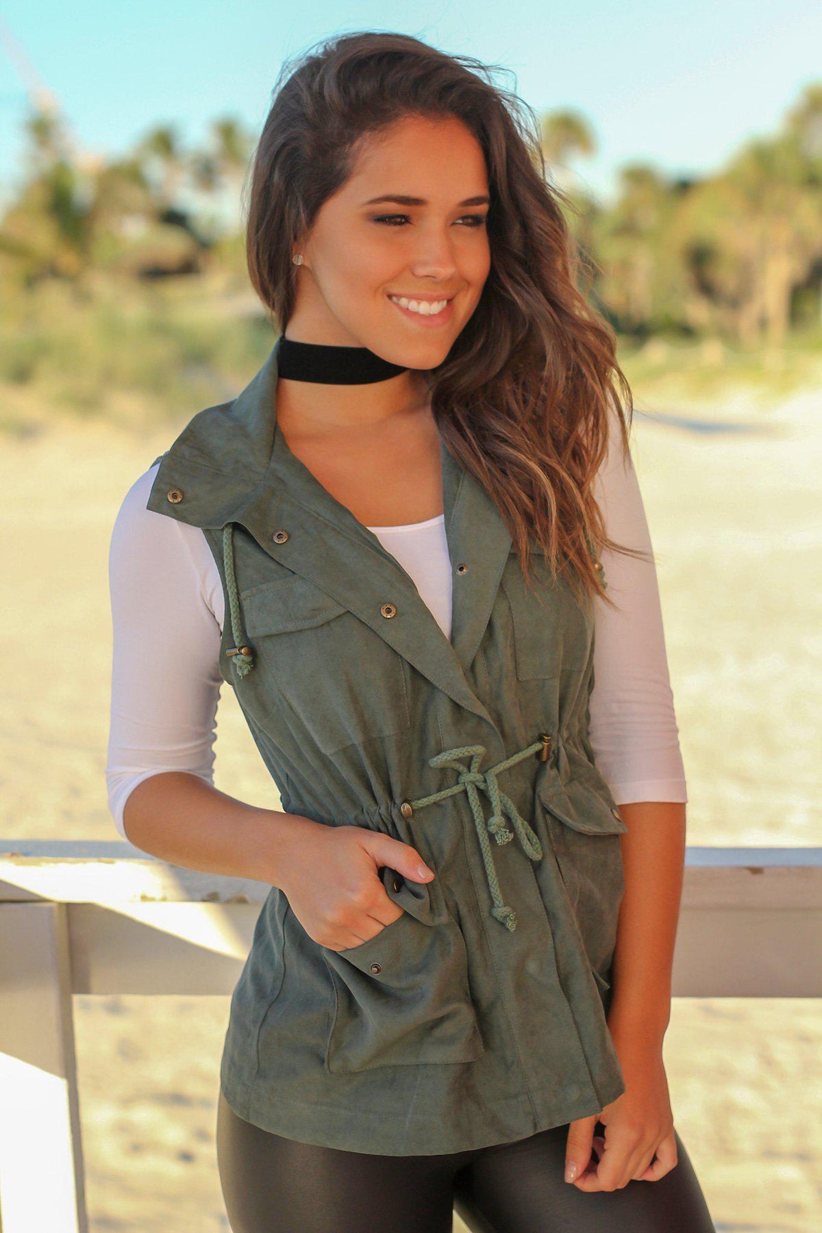 Dark Green Vest with Hood | Cute Vests Saved by the Dress Dark Green Vest with Hood | Cute Vests Saved by the Dress