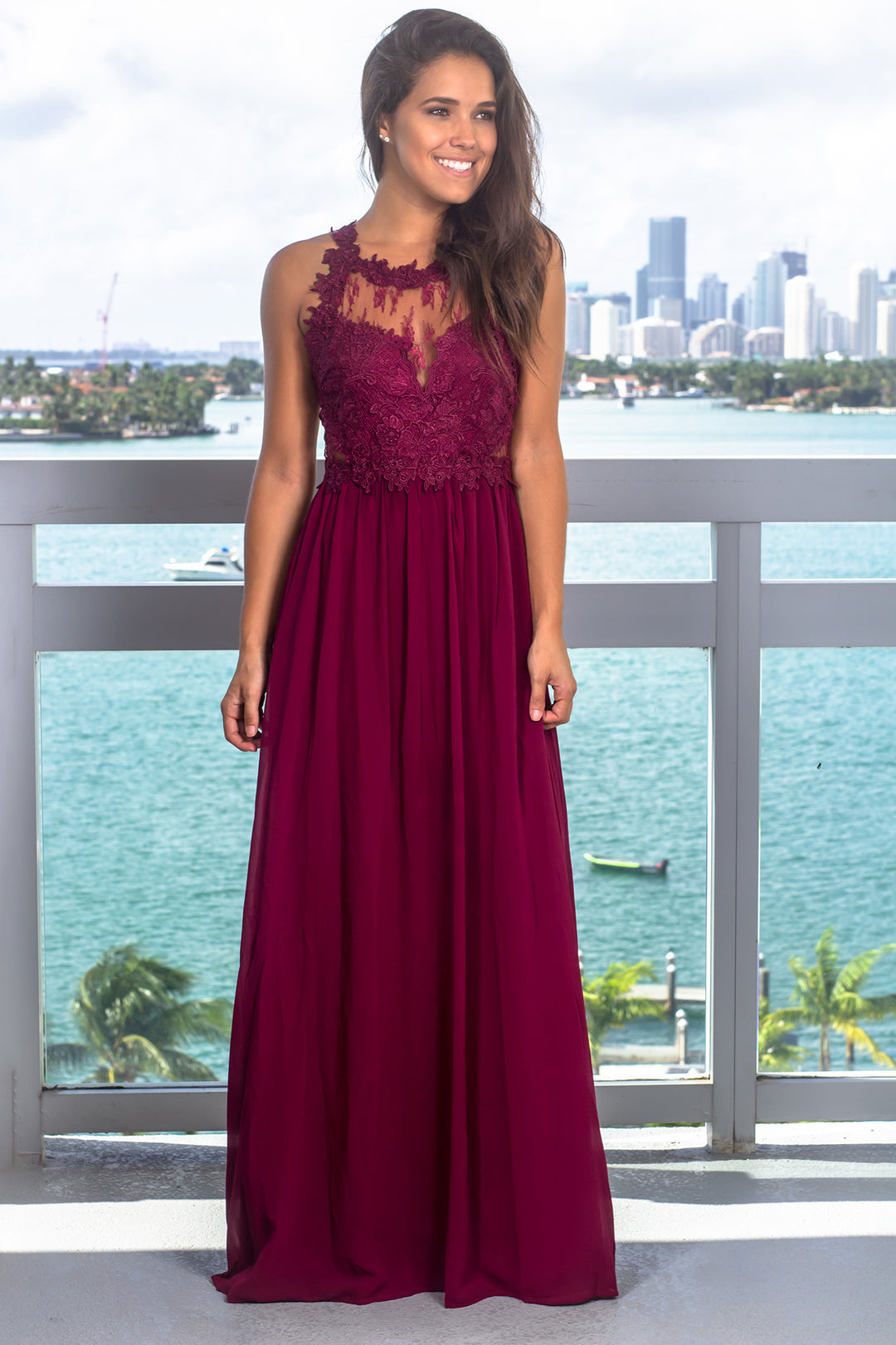 Deep Berry Maxi Dress with Lace Top | Maxi Dresses Saved by the Dress Deep Berry Maxi Dress with Lace Top | Maxi Dresses Saved by the Dress