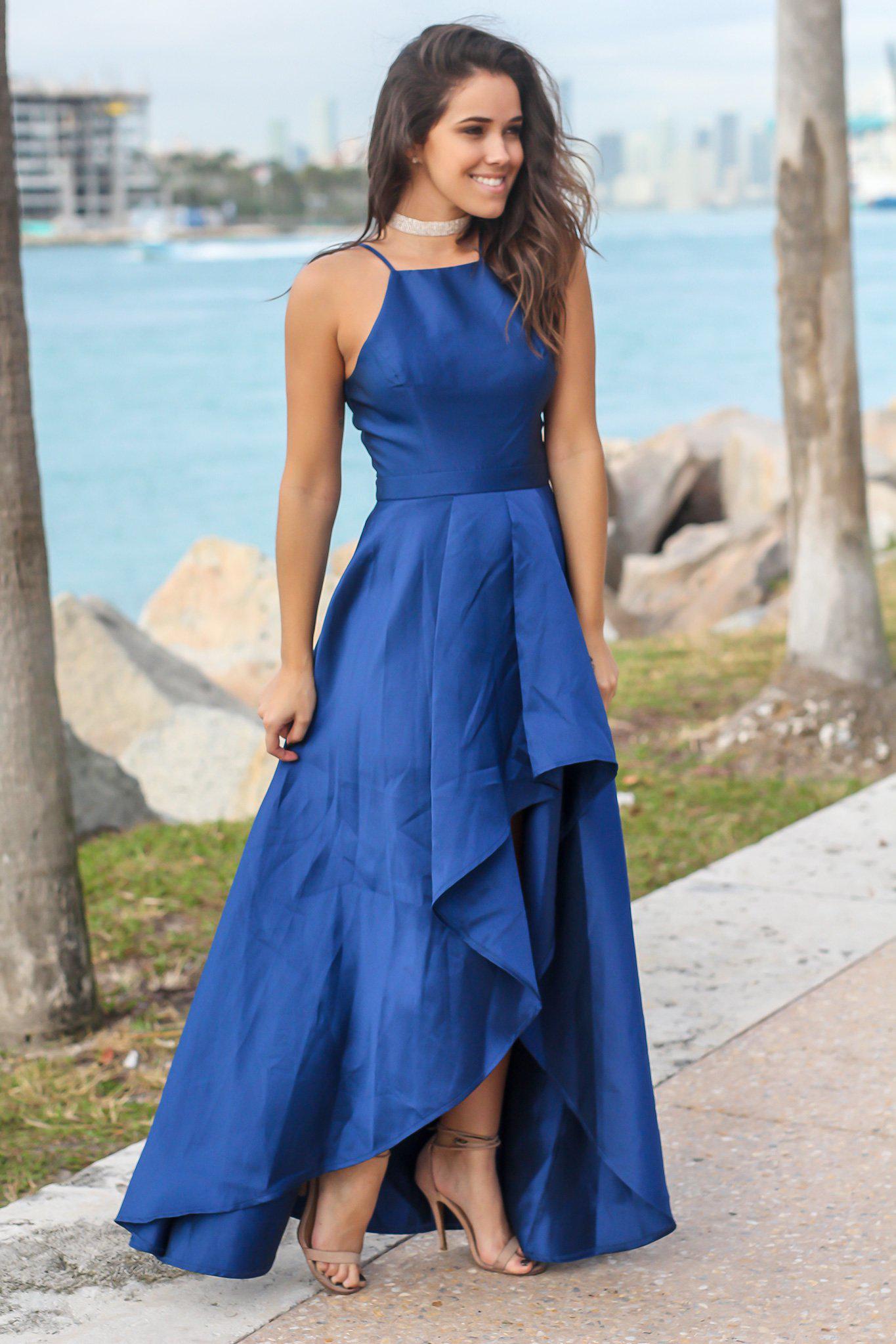 Navy Sleeveless High Low Dress | Beautiful Dresses Saved by the Dress Navy Sleeveless High Low Dress | Beautiful Dresses Saved by the Dress