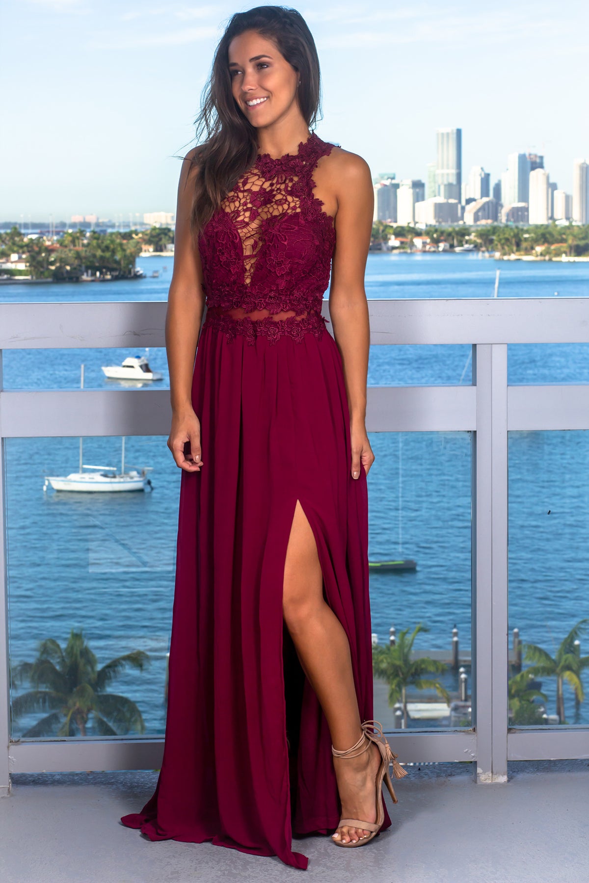 Merlot Embroidered Top Maxi Dress | Maxi Dresses – Saved by the Dress