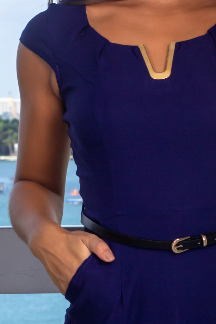 Navy Short Dress with Belt | Short Dresses Saved by the Dress Navy Short Dress with Belt | Short Dresses Saved by the Dress