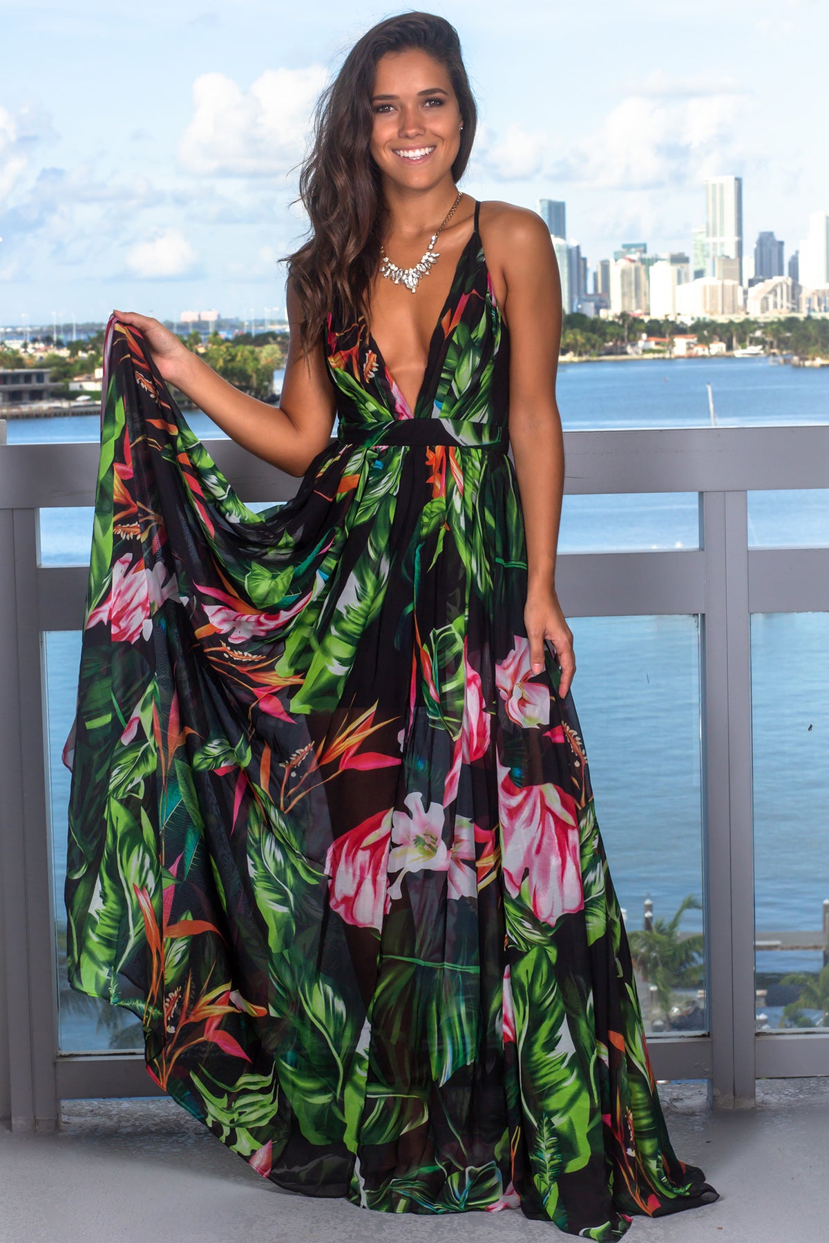 Black and Green Floral Maxi Dress | Maxi Dresses – Saved by the Dress