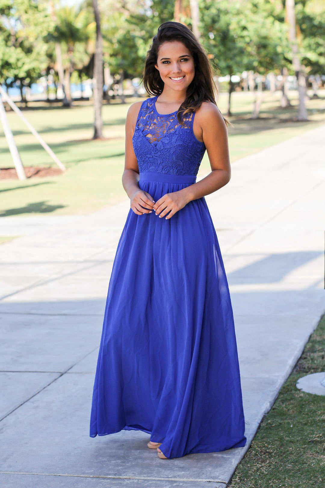 Royal Blue Lace Maxi Dress | Maxi Dresses  Saved by the Dress