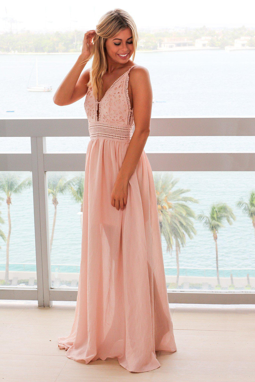 Womens Dresses Little Mistress Pink Embroidered Maxi Dress Dusty Blush Maxi Dress With Crochet Top Maxi Womens Dresses Little Mistress Pink Embroidered Maxi Dress Dusty Blush Maxi Dress With Crochet Top Maxi