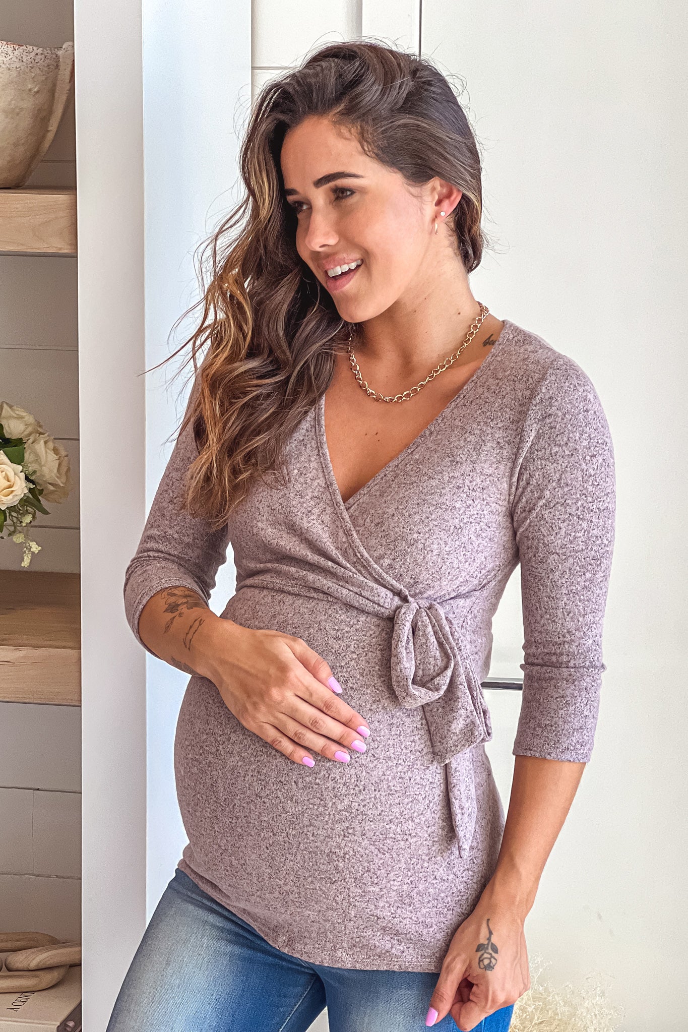 Dusty Pink Maternity Top