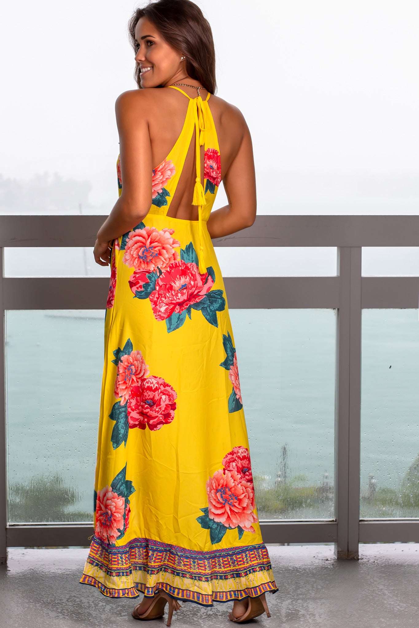 Yellow Floral Print High Low Wrap Dress | Saved By The Dress – Saved by ...