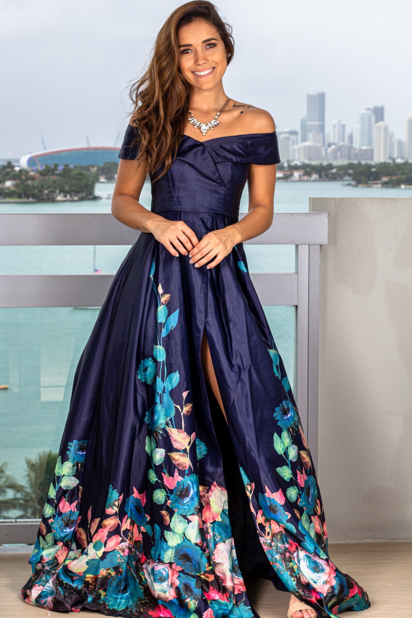 Navy Maxi Dress with Floral Print | Maxi Dresses Saved by the Dress Navy Maxi Dress with Floral Print | Maxi Dresses Saved by the Dress