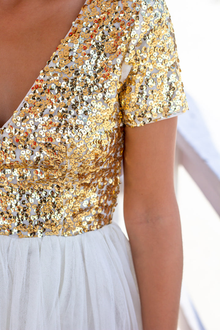 Gold dress top top