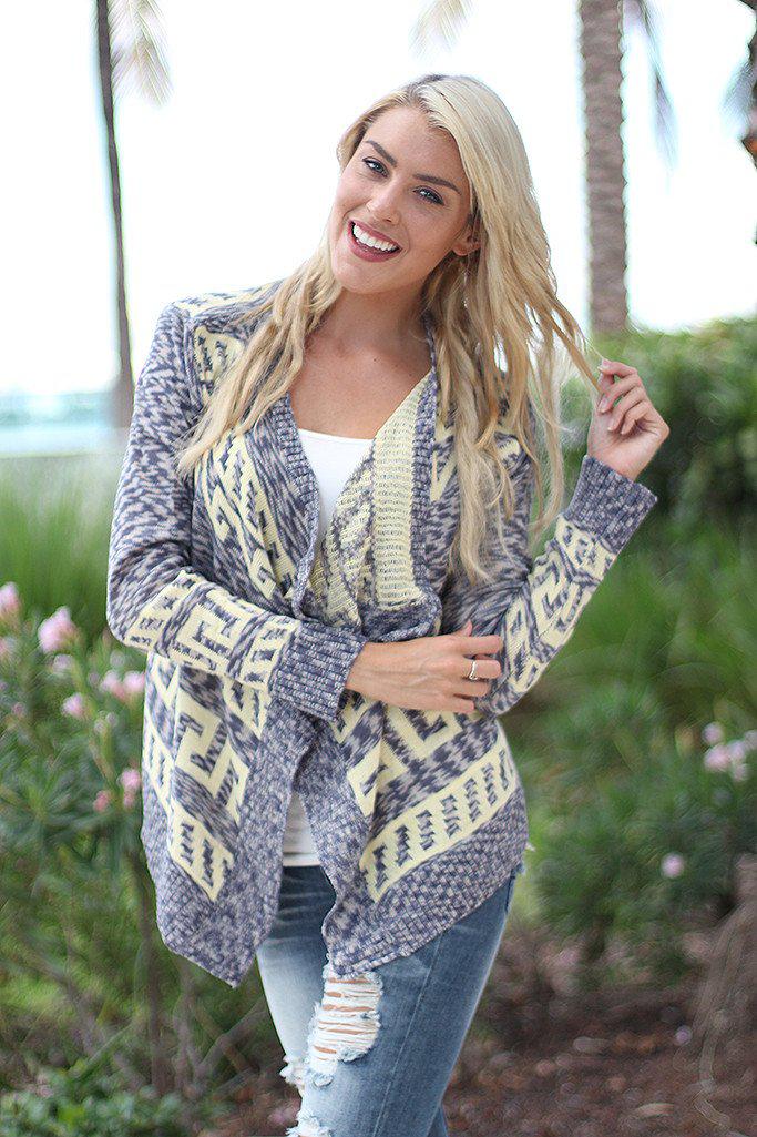 Gray and Lemon Cardigan