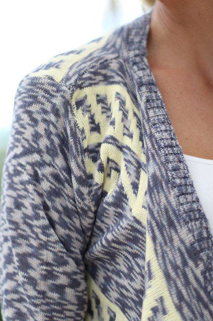Gray and Lemon Cardigan