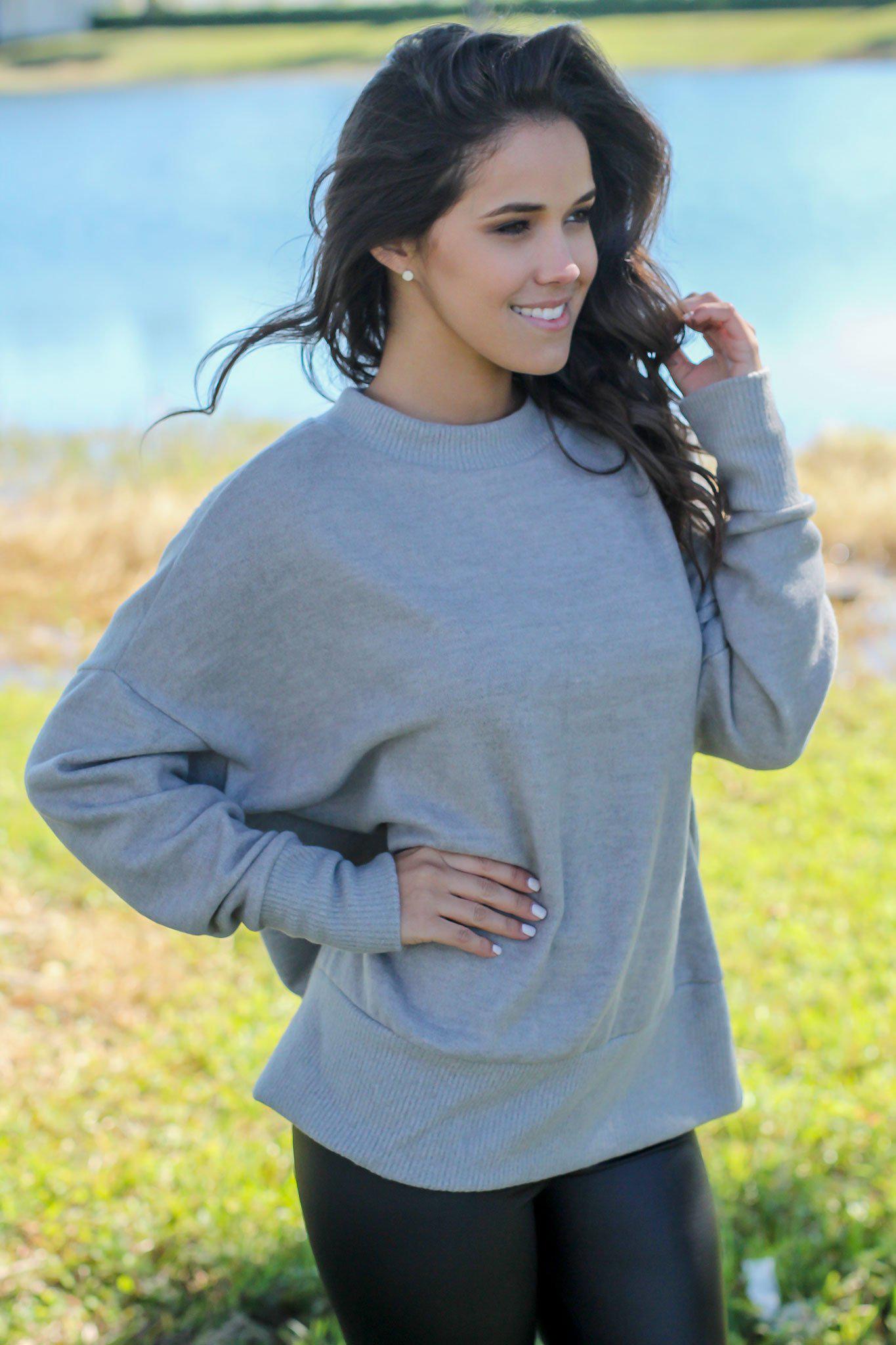Heather Gray Knit Top